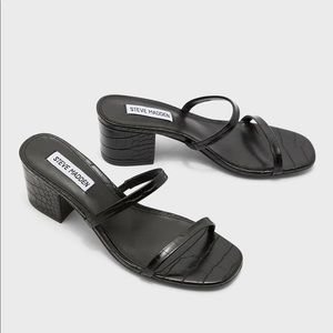 Steve Madden Issy Black Croc Sandals